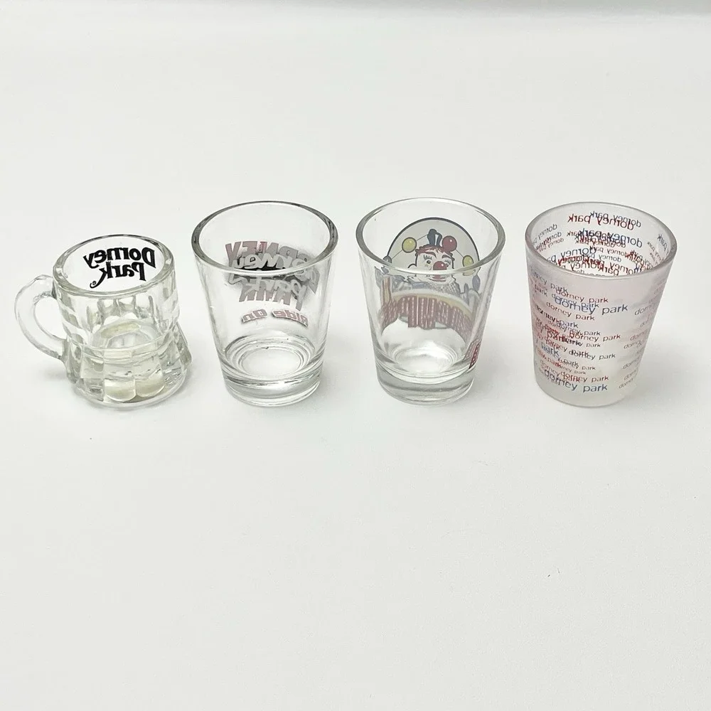 Set Of‎ 4 Dorney Park Shot Glasses Souvenirs